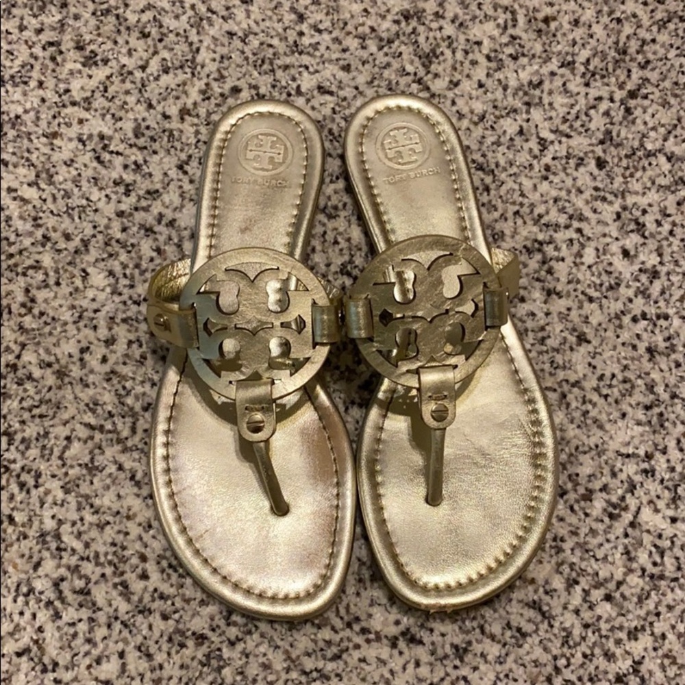 Tory Burch Miller Sandal - Metallic Leather